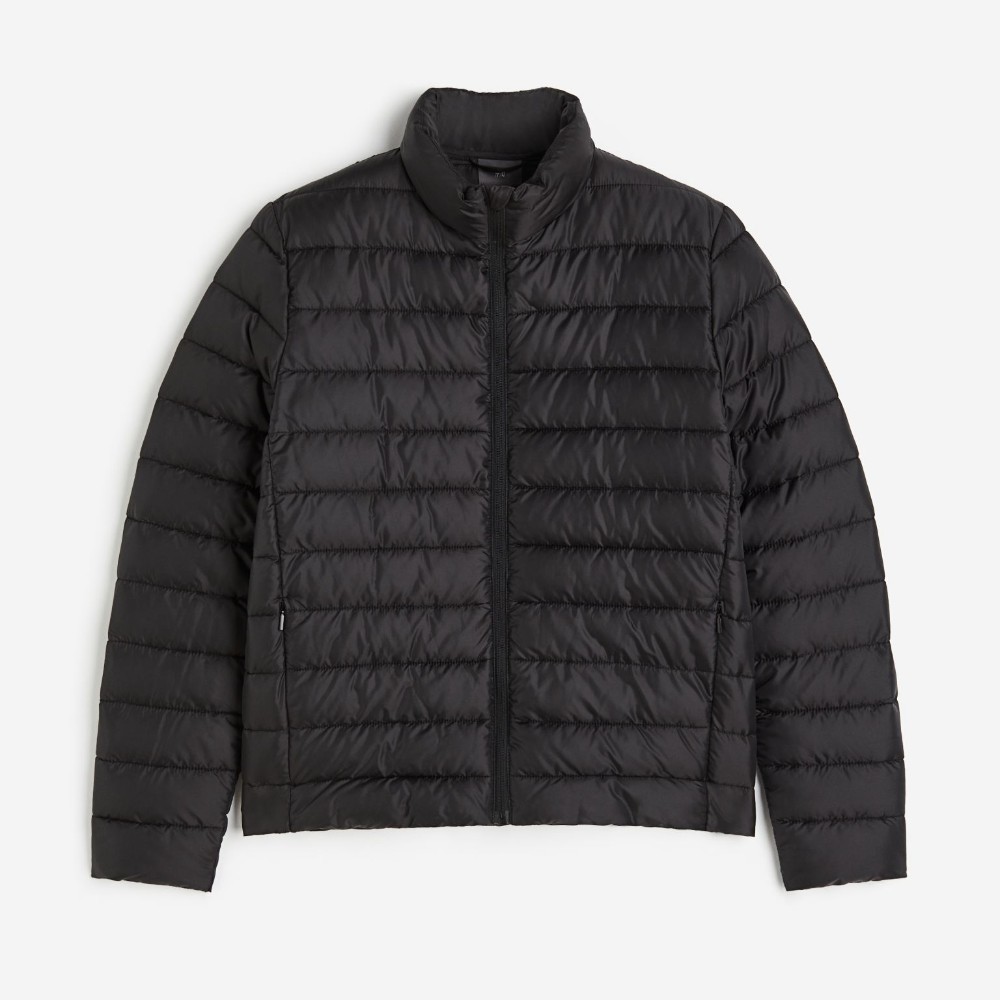 Куртка H&M Lightweight Puffer, черный куртка zara lightweight down puffer чёрный