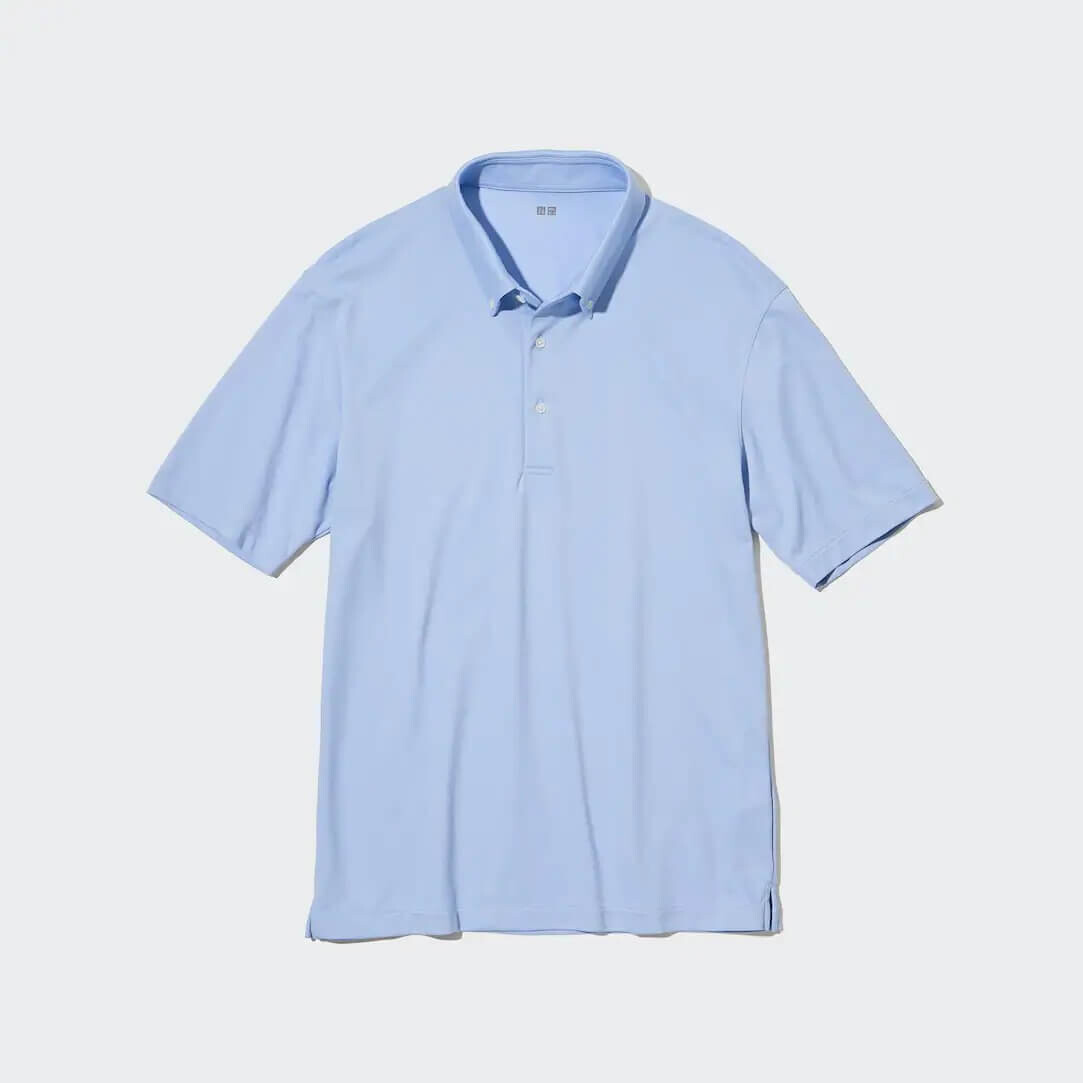 

Футболка Uniqlo AIRism Polo, голубой, Синий