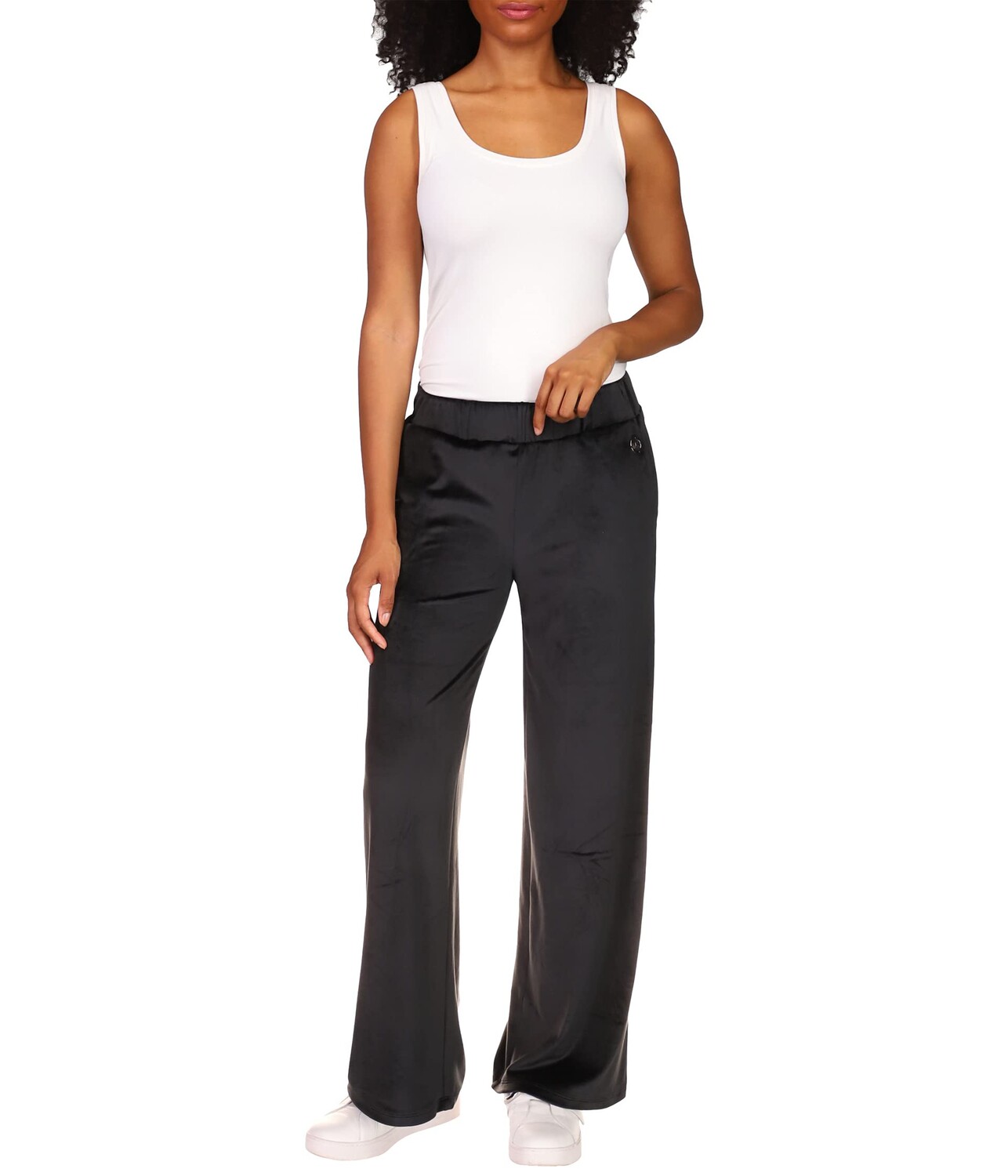 

Брюки прямого кроя MICHAEL Michael Kors, Velour Straight Leg Pants, Черный
