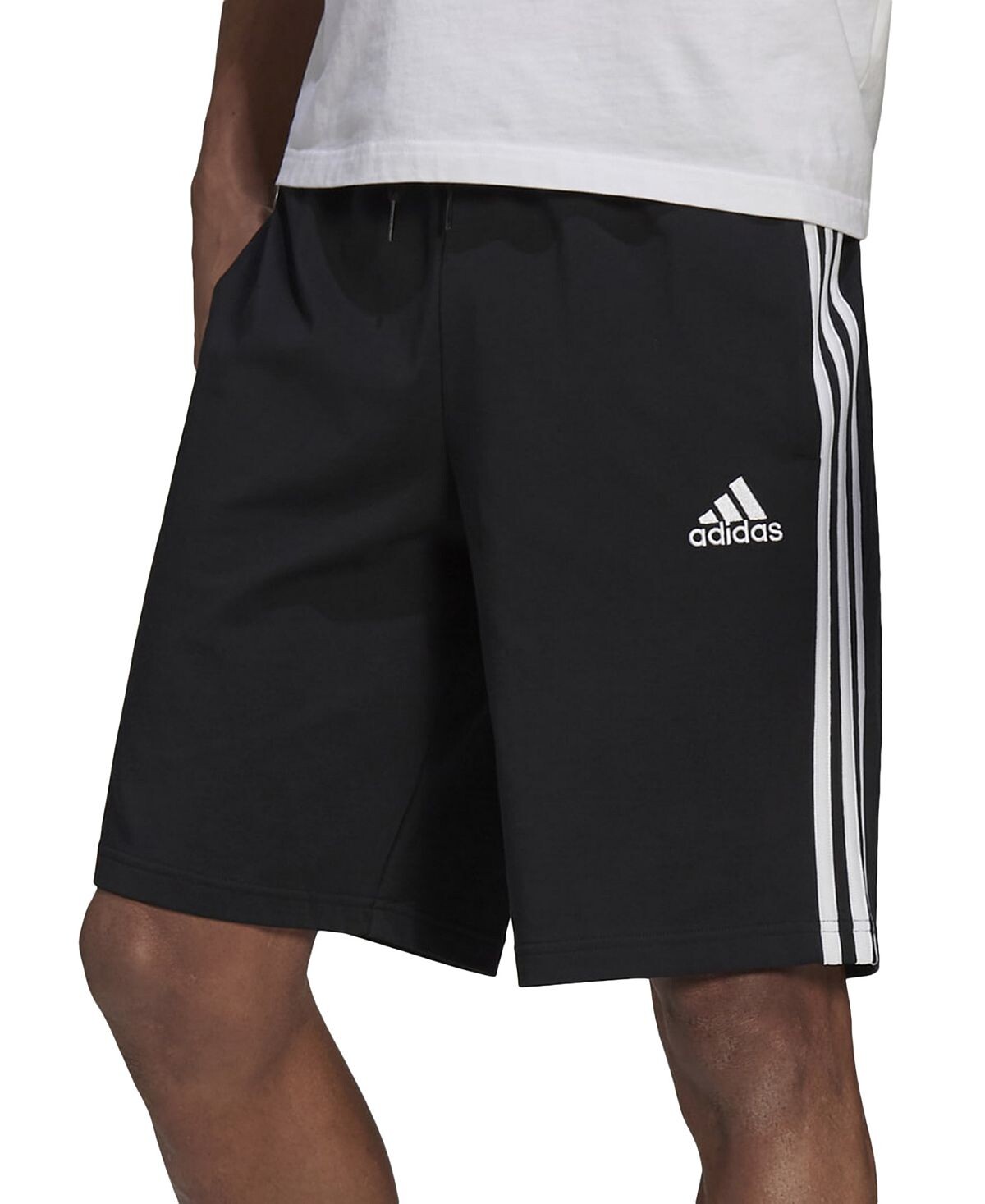 

Мужские шорты essentials с 3 полосками стандартной посадки и кулиской adidas, черно-белый