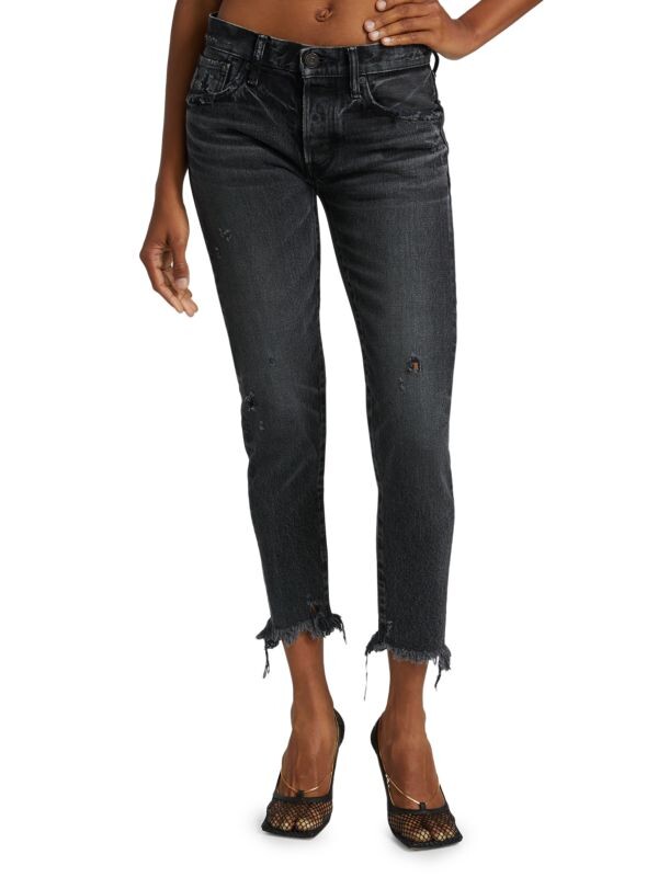 

Потертые зауженные джинсы до щиколотки keller Moussy Vintage Black