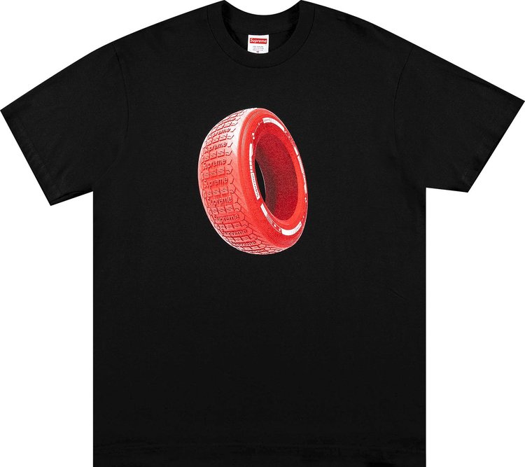 Футболка Supreme Tire Tee 'Black', черный футболка supreme tire tee cardinal красный