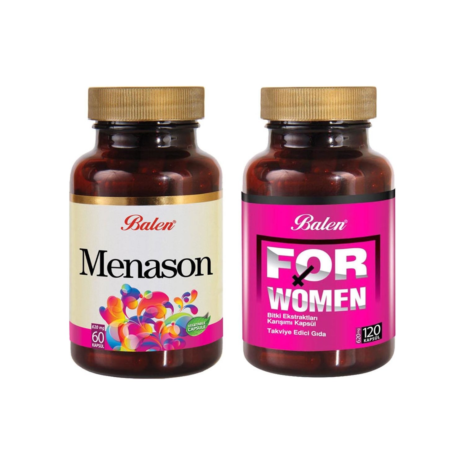 Активная добавка For Woman, 120 капсул, 620 мг + Менасон Balen, 60 капсул, 620 мг