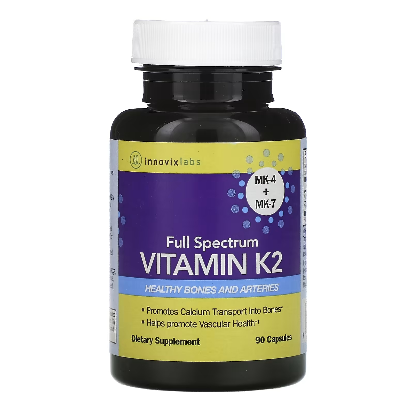 InnovixLabs витамин K2 полного спектра действия, 90 капсул pure synergy enzyme power пищеварительная поддержка полного спектра 90 капсул