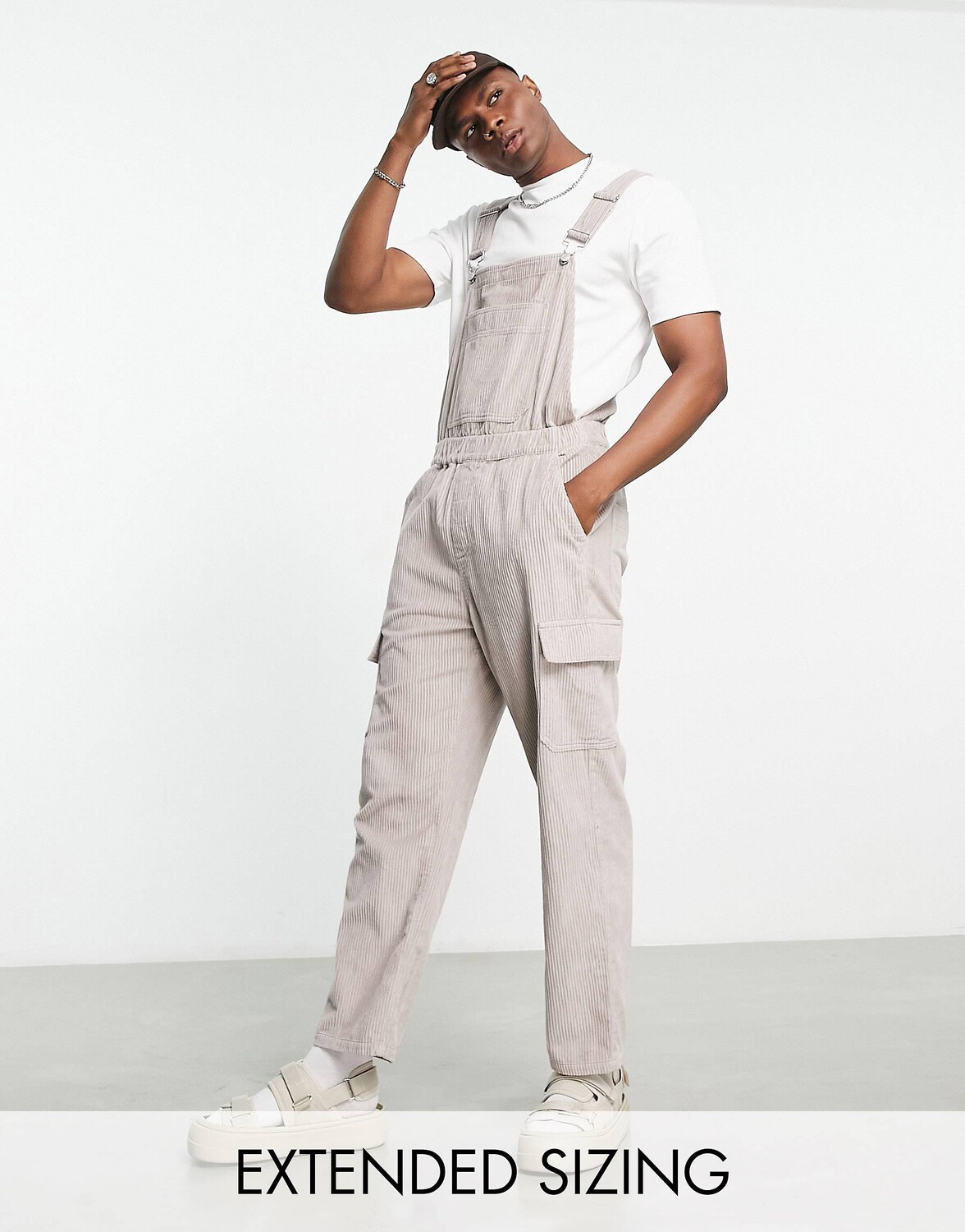 

Бежевые вельветовые комбинезоны ASOS DESIGN