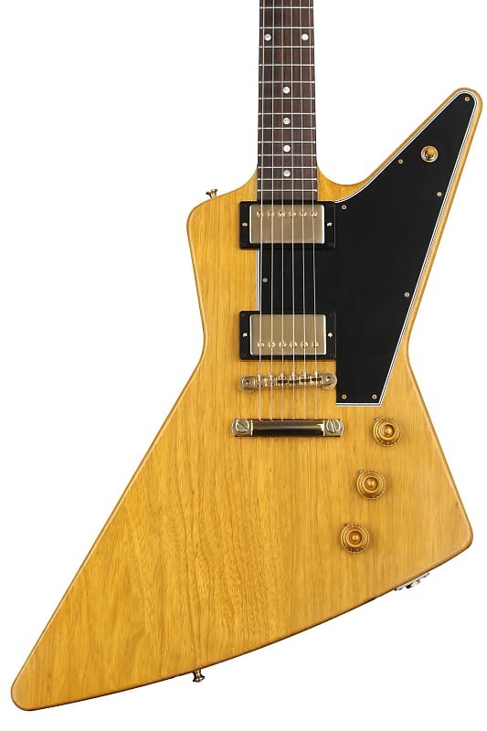 

Gibson Custom 1958 Korina Explorer с черной накладкой - натуральный 58KEXPBLKVOGH1