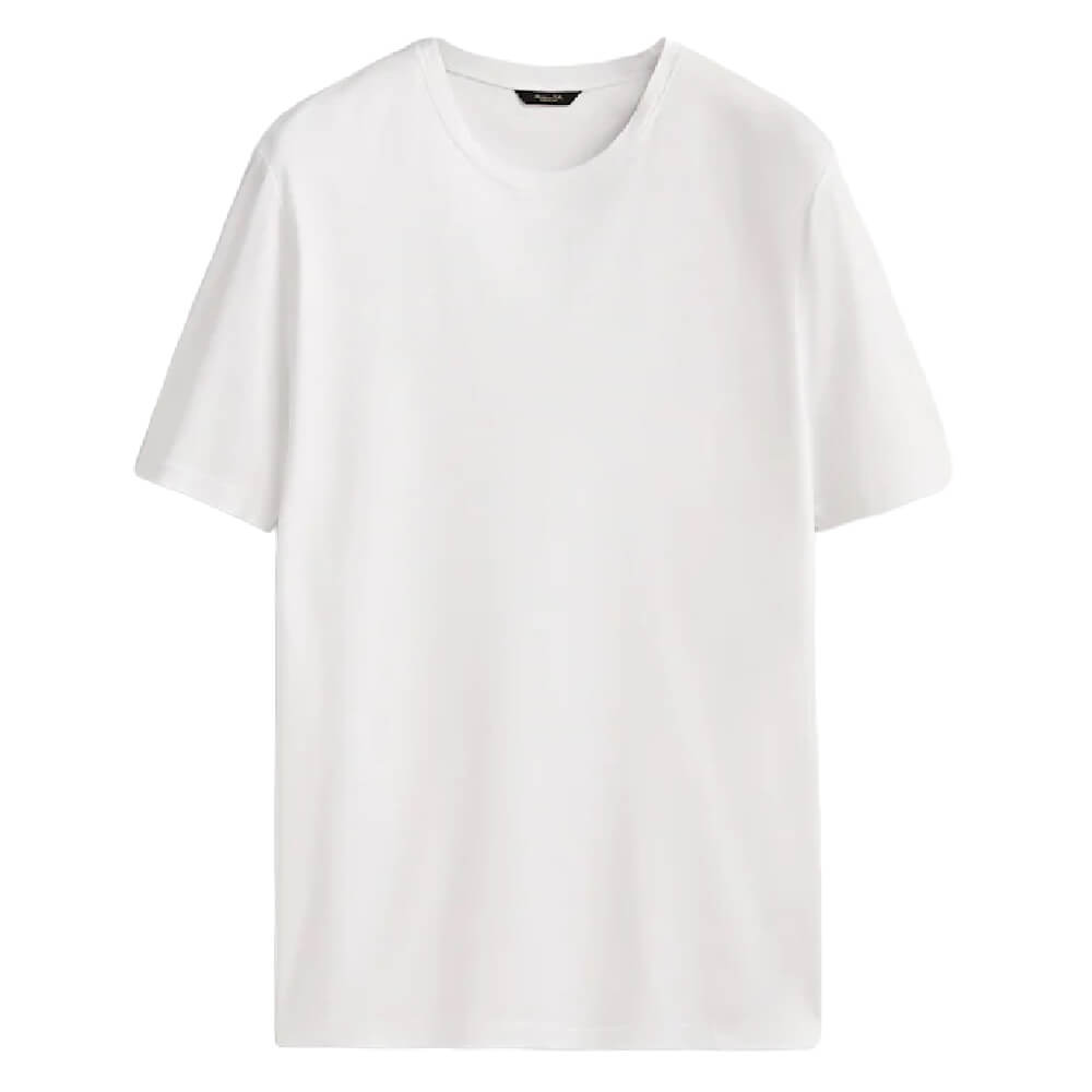 Футболка Massimo Dutti Short Sleeve Mercerised Cotton, белый