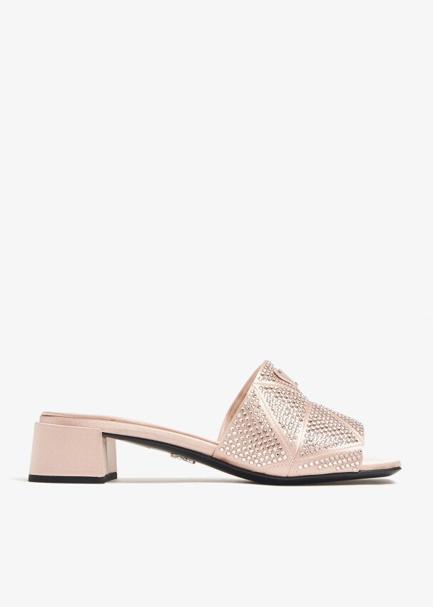 

Сандалии Prada Satin Crystal, розовый