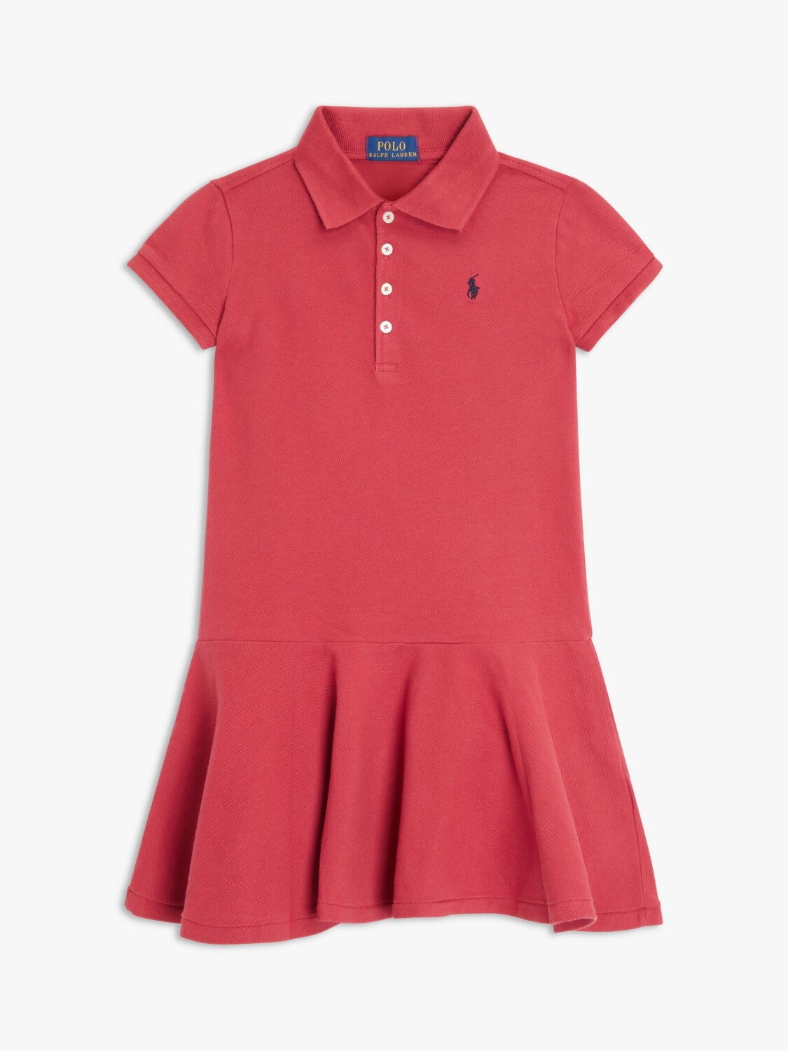 

Детское платье-поло с короткими рукавами Ralph Lauren, перец чили/темно-синий