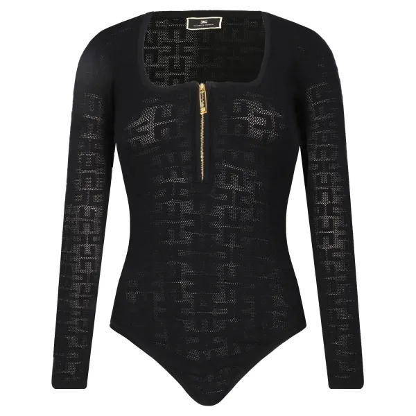 

Тонкое подтянутое боди Elisabetta Franchi, черный