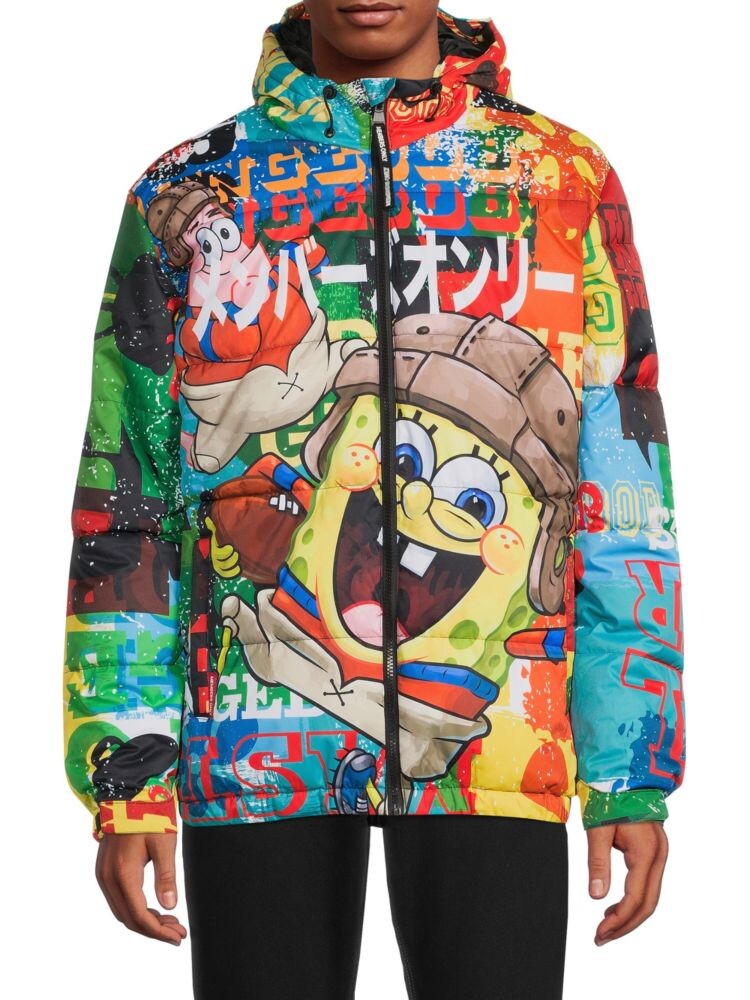 

Пуховик с капюшоном «Губка Боб» Members Only, цвет Yellow Multicolor
