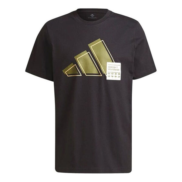 

Футболка Adidas 3bar Logo Tee Logo Printing Sports Round Neck Short Sleeve Black, Черный