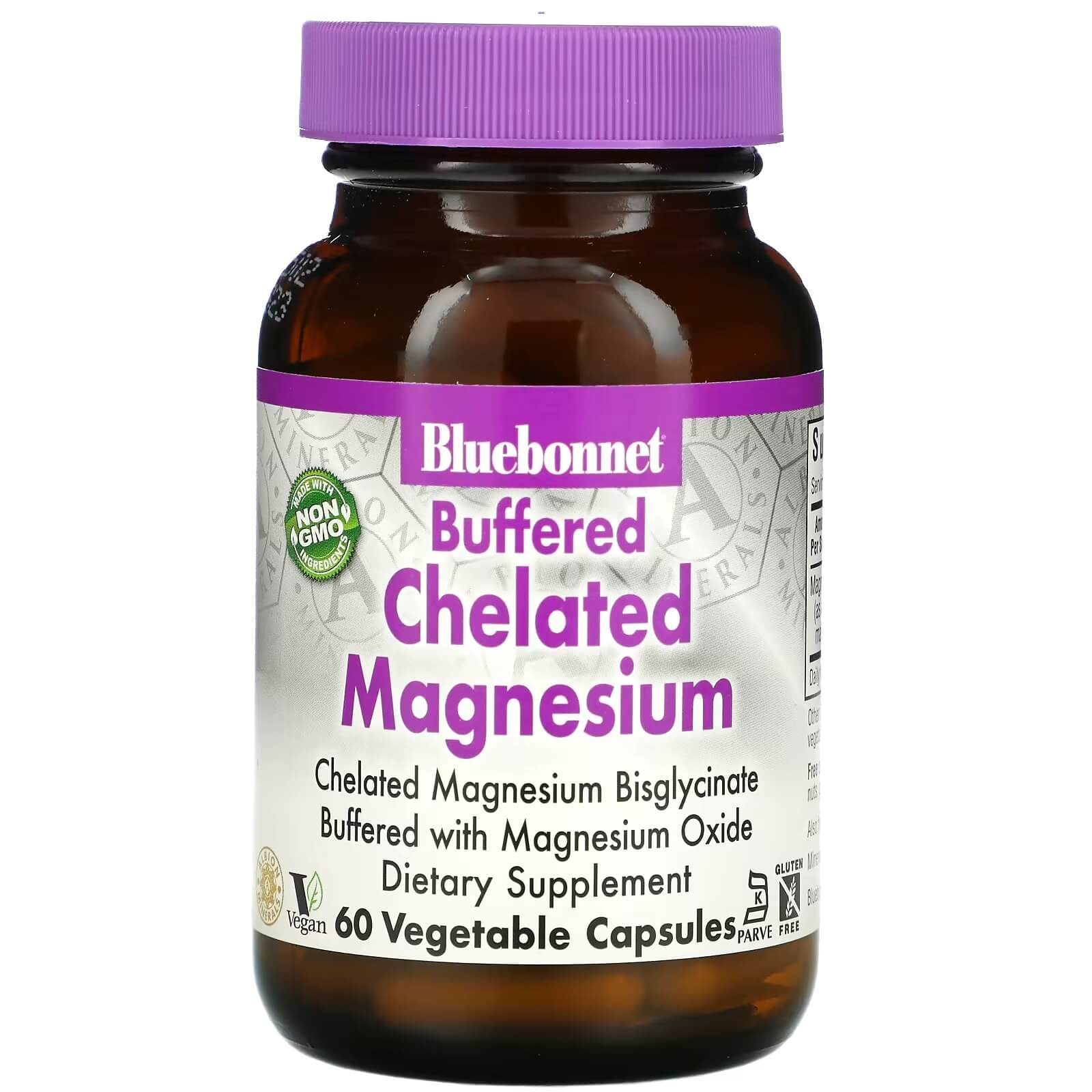 Буферизованный хелатный магний Bluebonnet Nutrition, 60 капсул мультивитамины bluebonnet nutrition 60 капсул