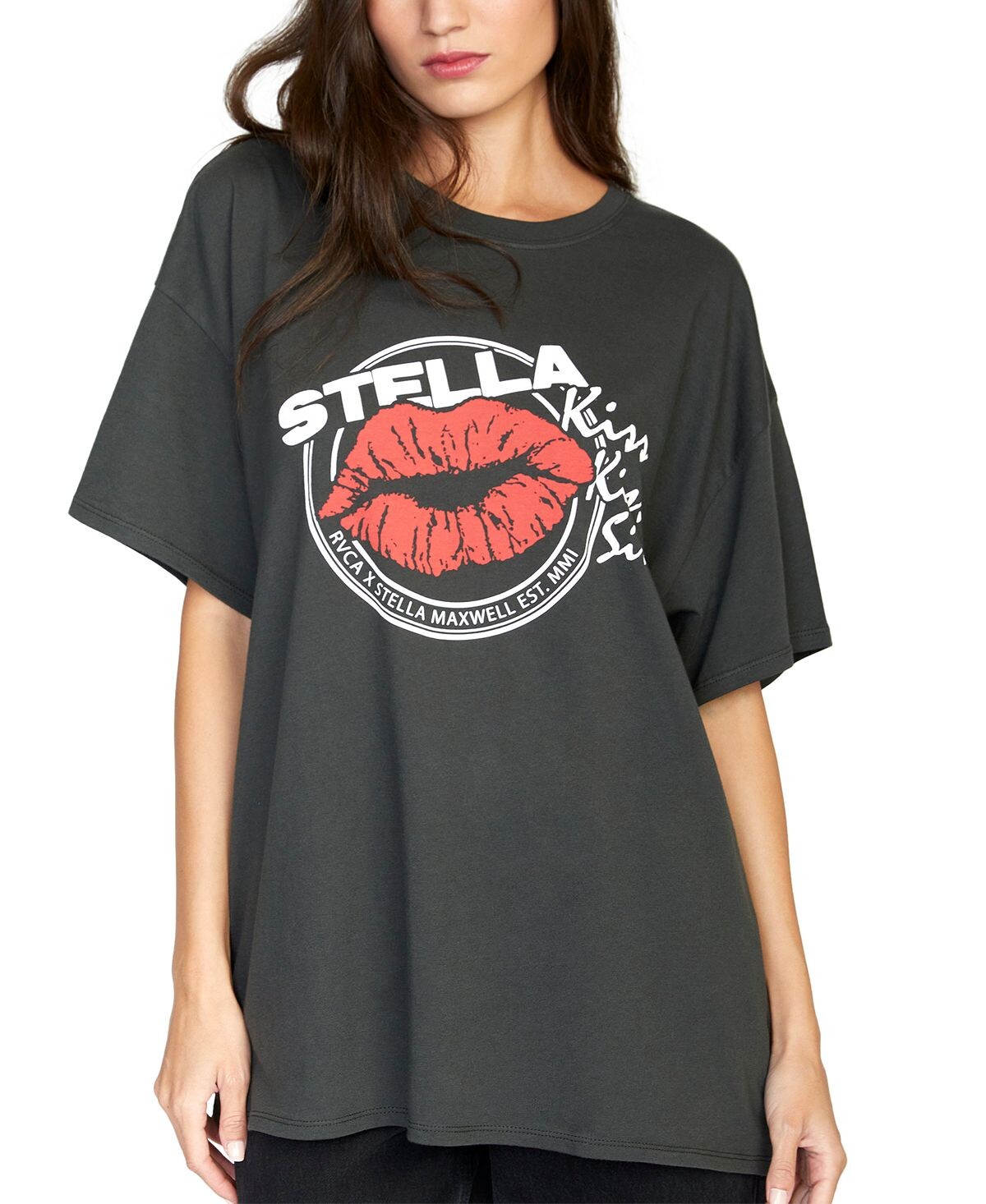 

Футболка с рисунком kiss kiss из коллаборации со stella maxwell juniors RVCA, мульти