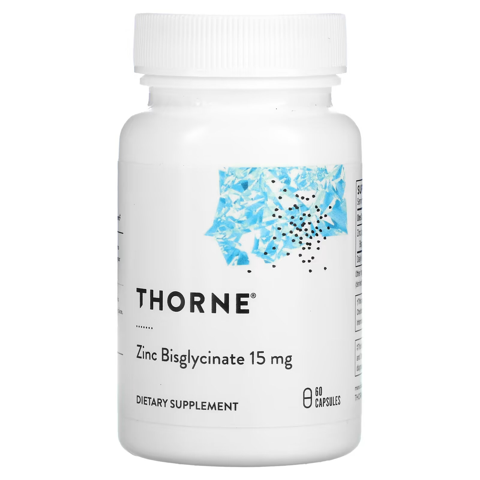 Thorne Research, бисглицинат цинка, 15 мг, 60 капсул thorne research пиколинат цинка с удвоенной эффективностью 60 растительных капсул