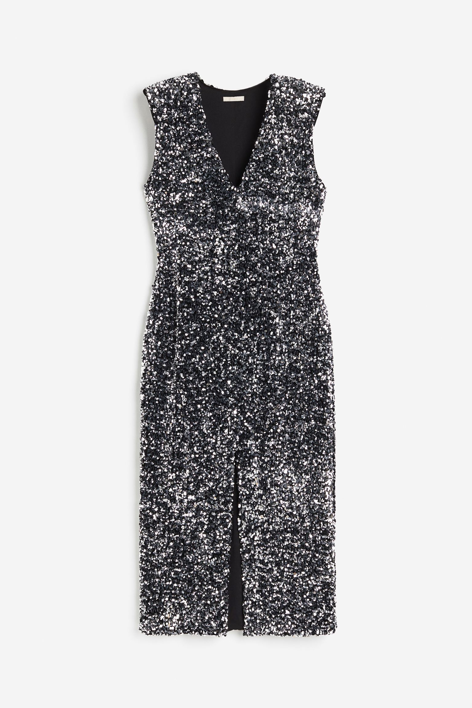 Платье H&M Sequined Slit-hem, серый/серебристый