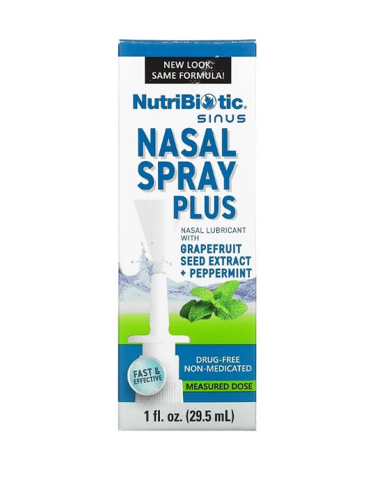 Назальный спрей плюс, 29,5 мл, NutriBiotic 68ud 40ml herbal anti snoring nasal spray antibacterial relief snore stopper liquid