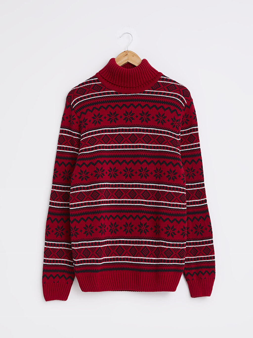 

Вязаный свитер с водолазкой и узором LCW Casual