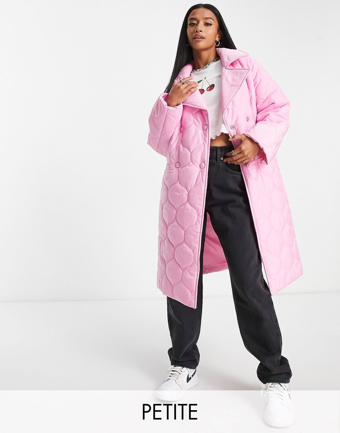 

Розовый удлиненный пуховик Miss Selfridge Petite