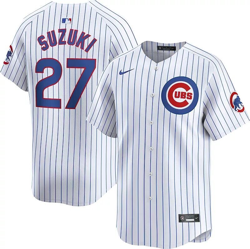 

Мужские джерси Nike Chicago Cubs Seiya Suzuki #27 White Limited Vapor