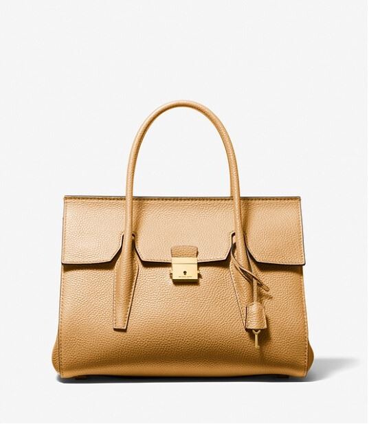 

Сумка из шагреневой кожи Michael Kors Campbell Medium Pebbled Leather, золотой