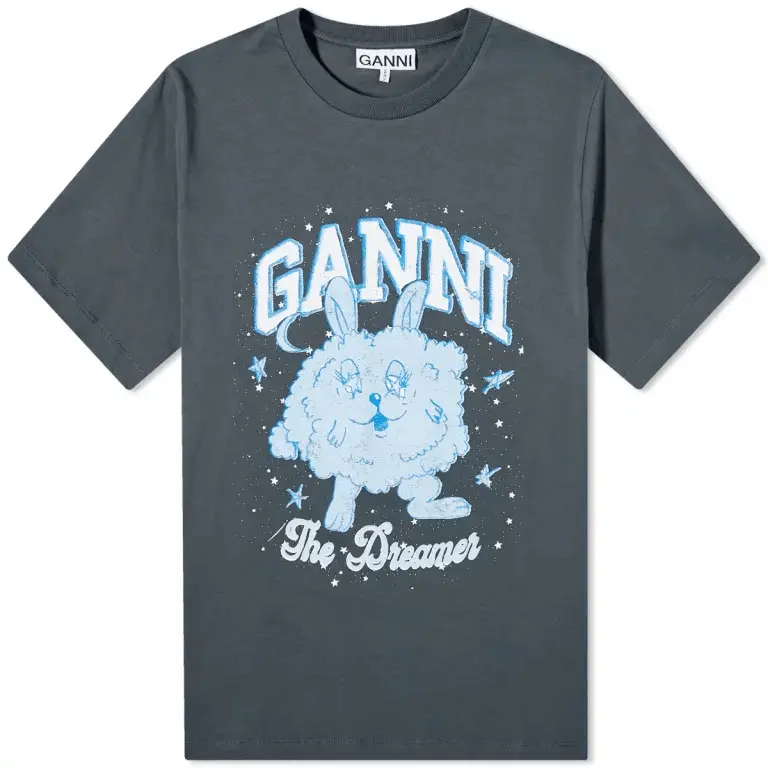 

Футболка GANNI Dream Bunny Relaxed T-Shirt, темно-серый