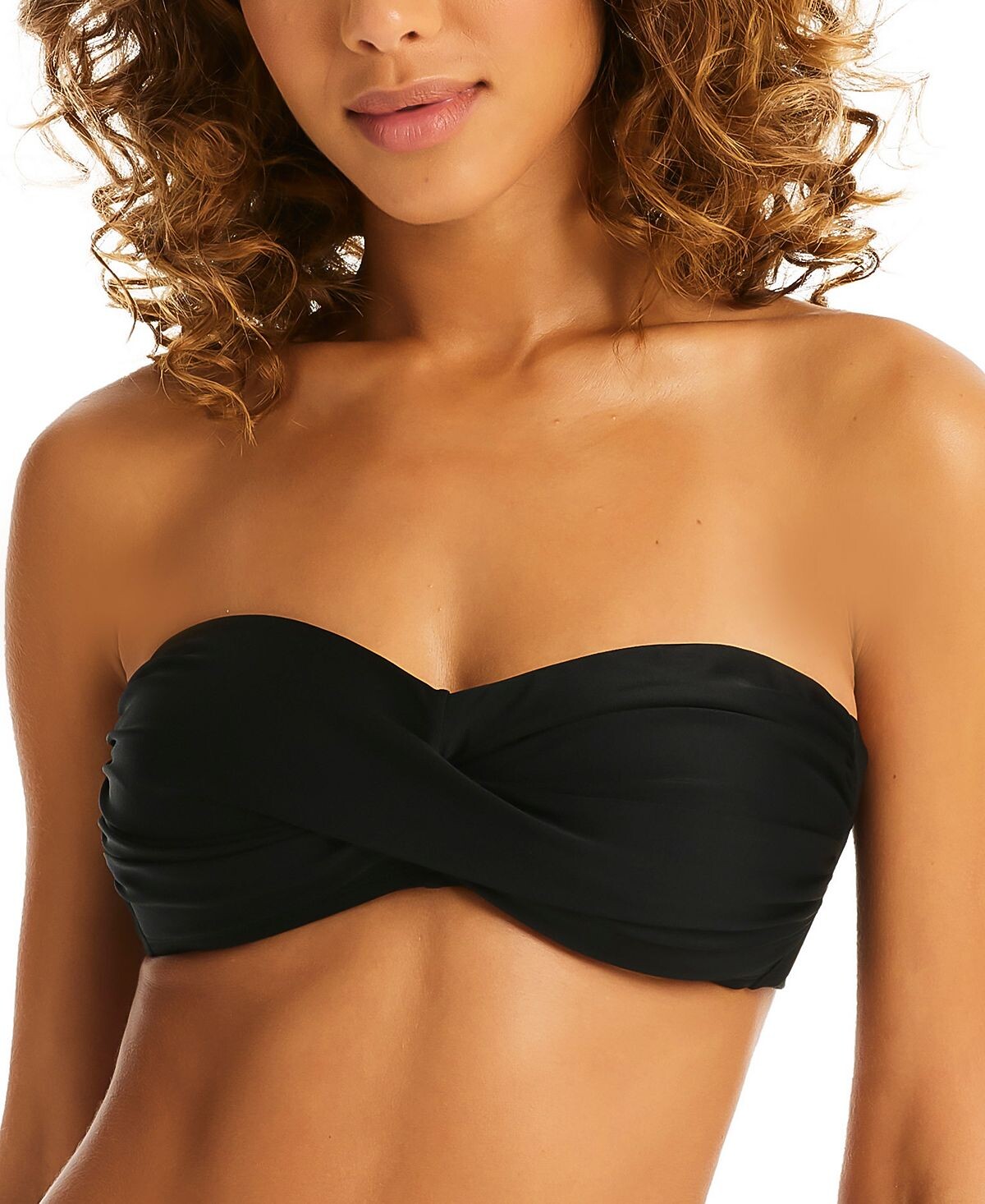 

Топ бикини twist bandeau, созданный для macy's Bar III, черный