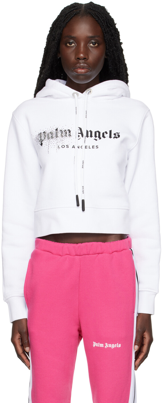 

Худи белого цвета со стразами Palm Angels