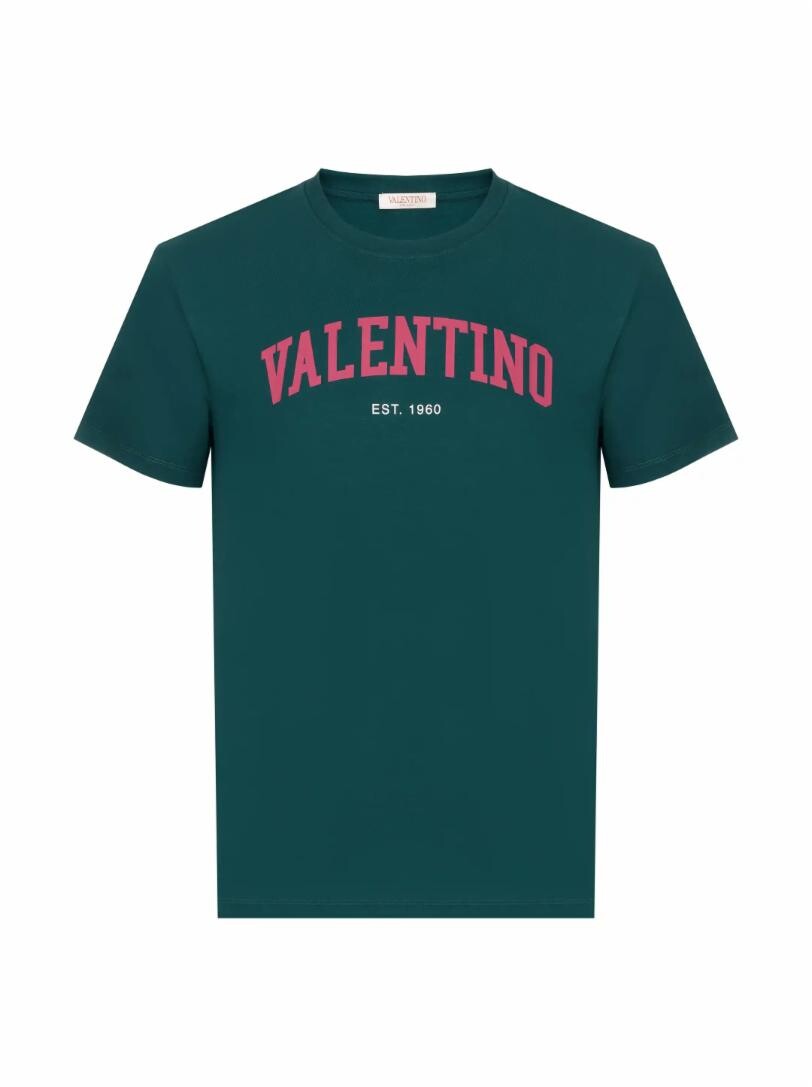 

Хлопковая футболка с логотипом Valentino, Зеленый