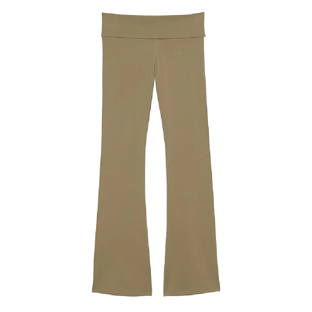 

Леггинсы Victoria's Secret Pink Cotton Foldover Flare, оливковый