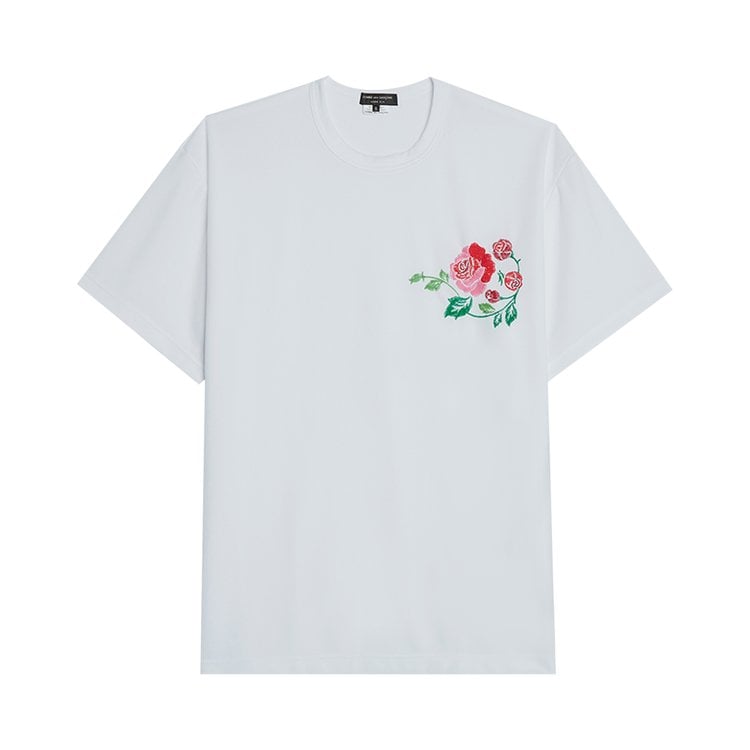 Футболка Comme des Garçons Homme Plus Jersey Embroidery Pattern B T-Shirt 'White', белый - фото