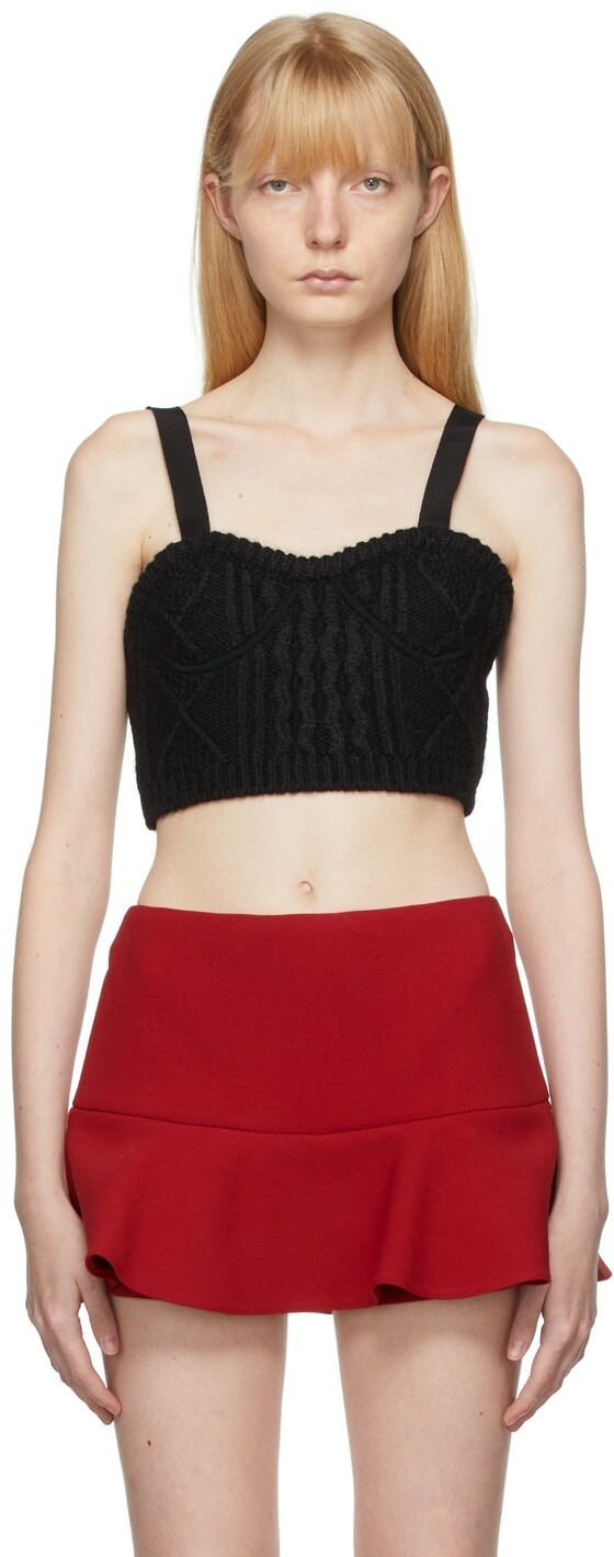 

Черная майка из вязаного мохера RED Valentino