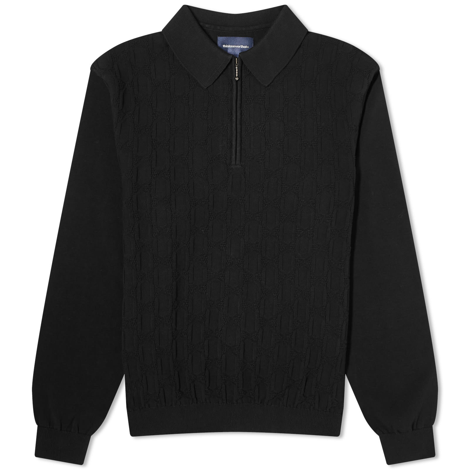 Свитер Thisisneverthat Cable Knit Zip, черный мужской свитер thisisneverthat pixel