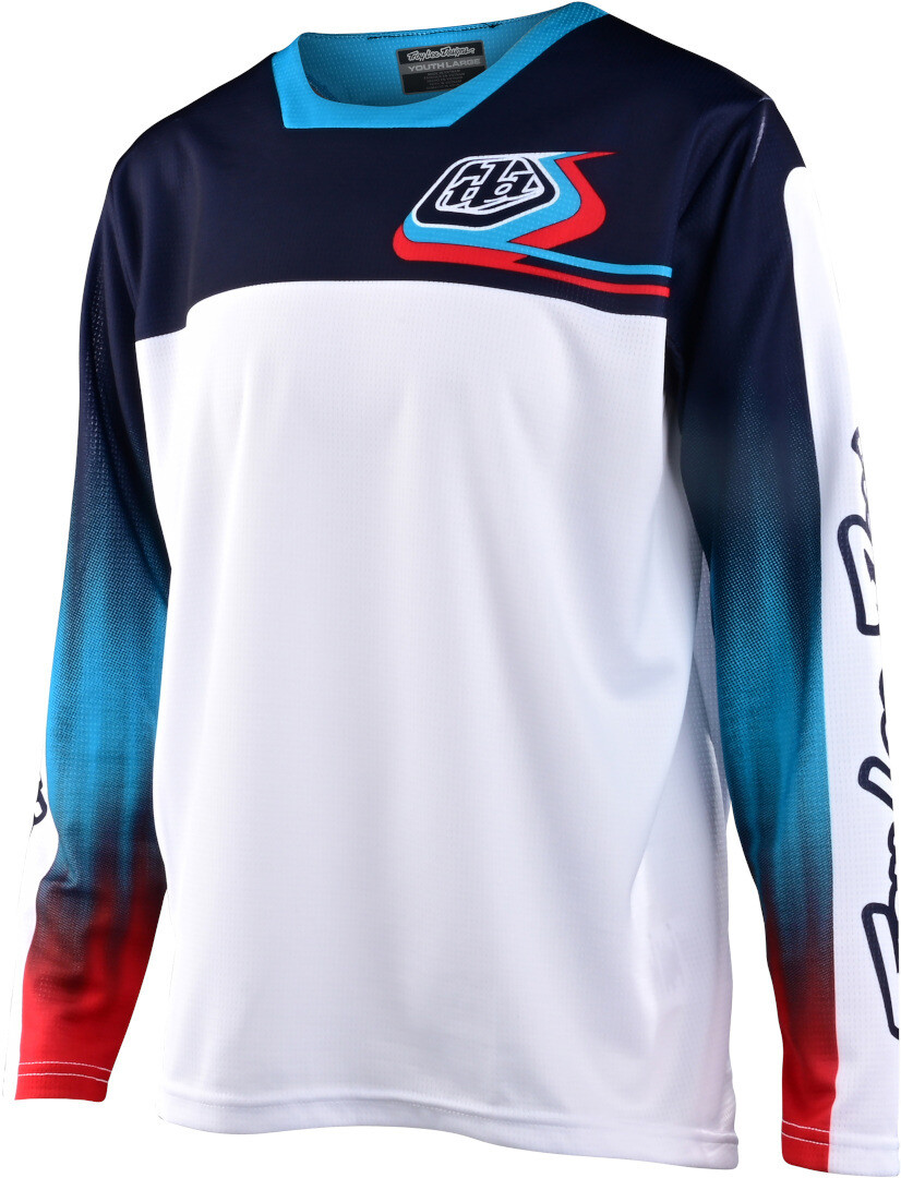 

Майка Troy Lee Designs Sprint Jet Fuel Молодежная велосипедная, бело-сине-красная