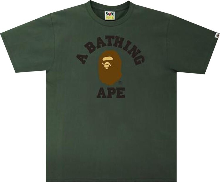 

Футболка BAPE College Tee 'Olive Drab', зеленый