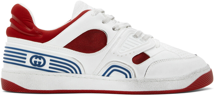 

Красно-белые кроссовки Basket Gucci