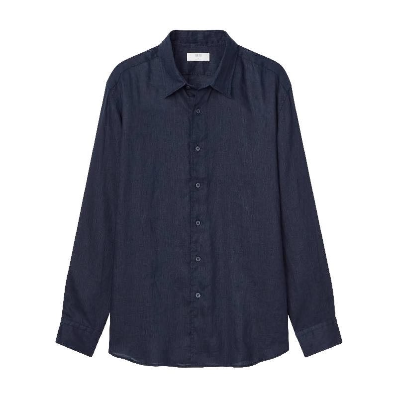 Рубашка Uniqlo Flannel Regular Fit, темно-синий рубашка uniqlo flannel regular fit серый