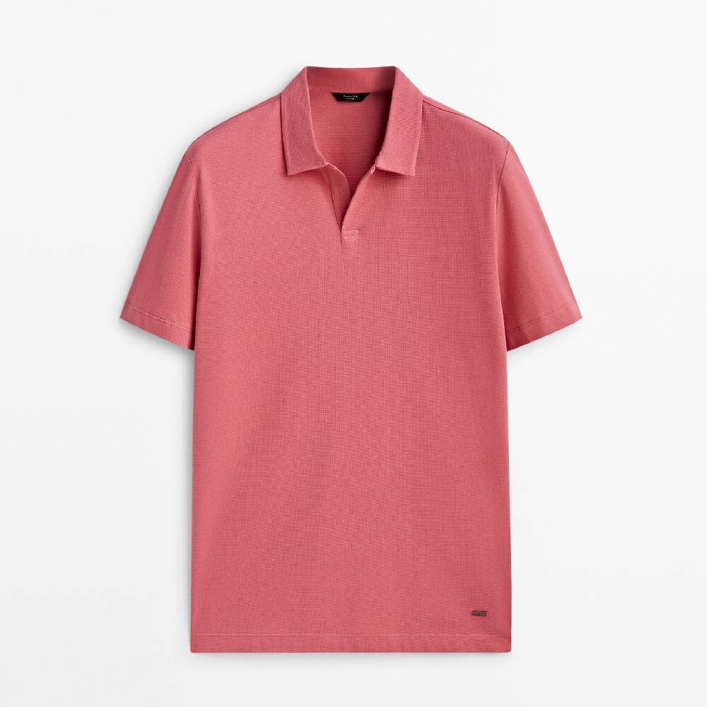 

Рубашка-поло Massimo Dutti Cotton Chek, коралловый