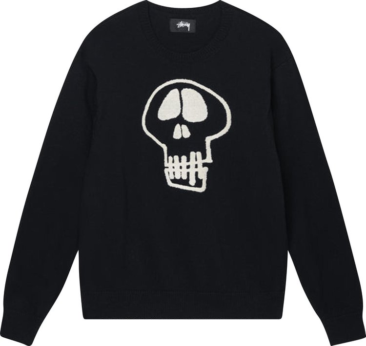 Свитер Stussy Skull Sweater 'Black', черный