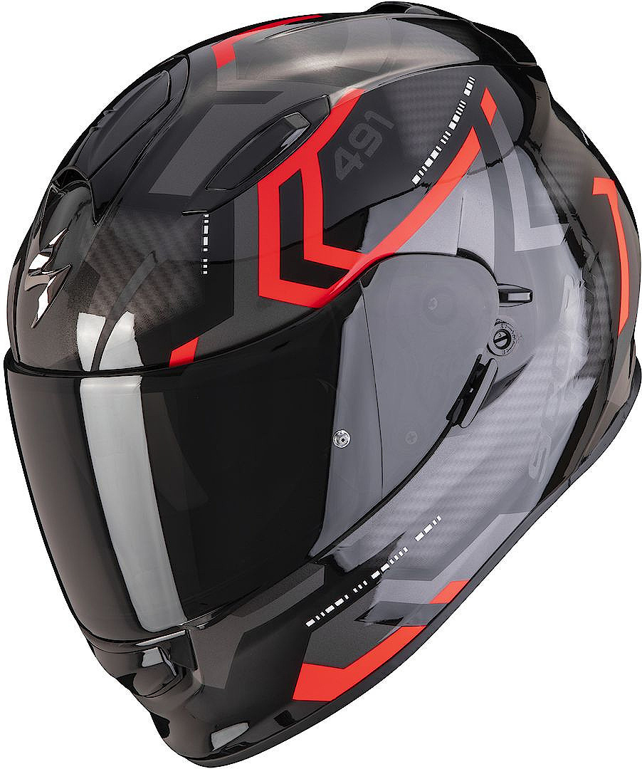 Шлем Scorpion EXO-491 Spin с логотипом, черный/красный