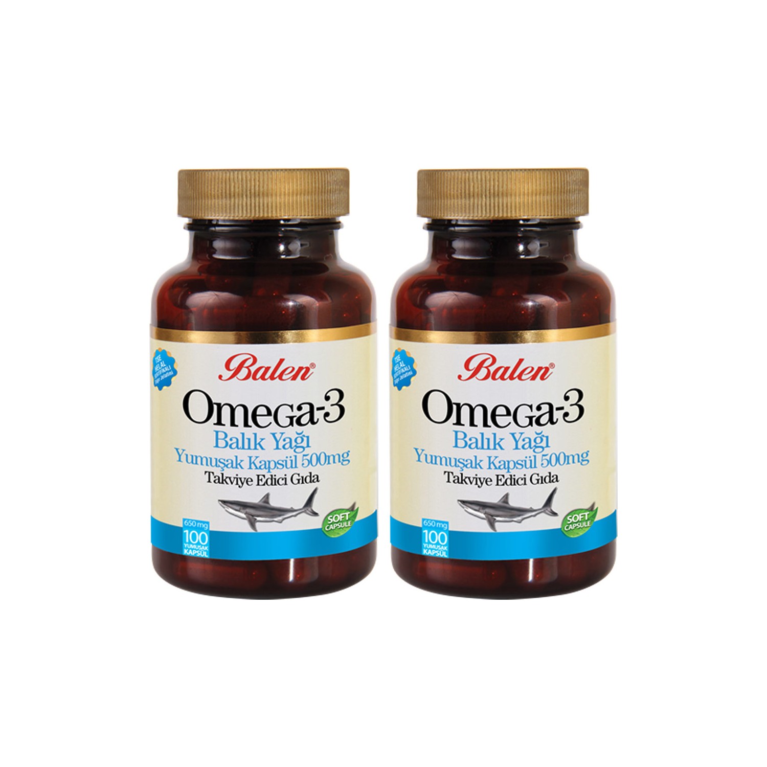 Рыбий жир Balen Omega 3, 100 капсул, 500 мг, 2 штуки omega 3 fish oil extract 100 soft capsules 1380 mg