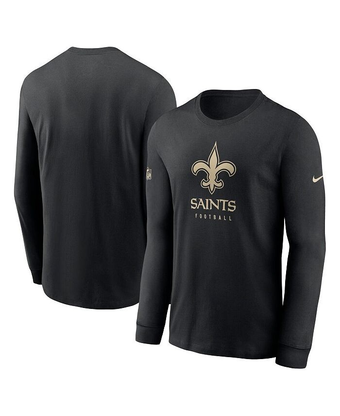 

Мужская черная футболка с длинным рукавом New Orleans Saints Sideline Performance Nike, черный