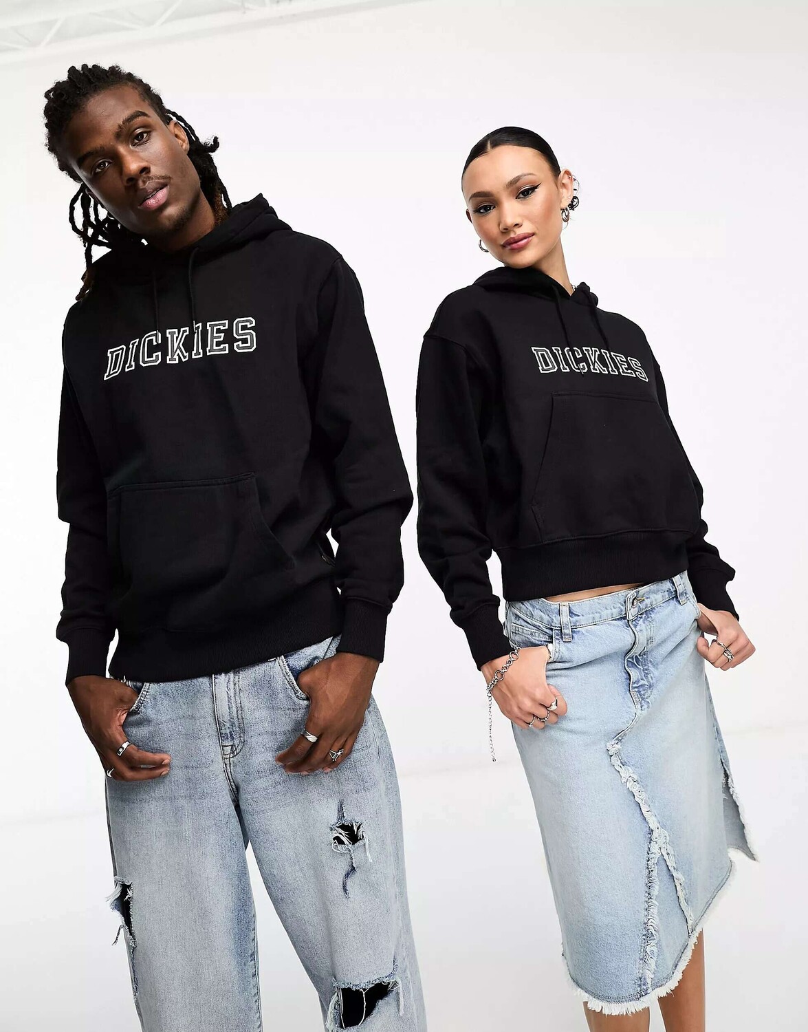 

Чёрная худи Dickies melvern с вышитым логотипом, Черный