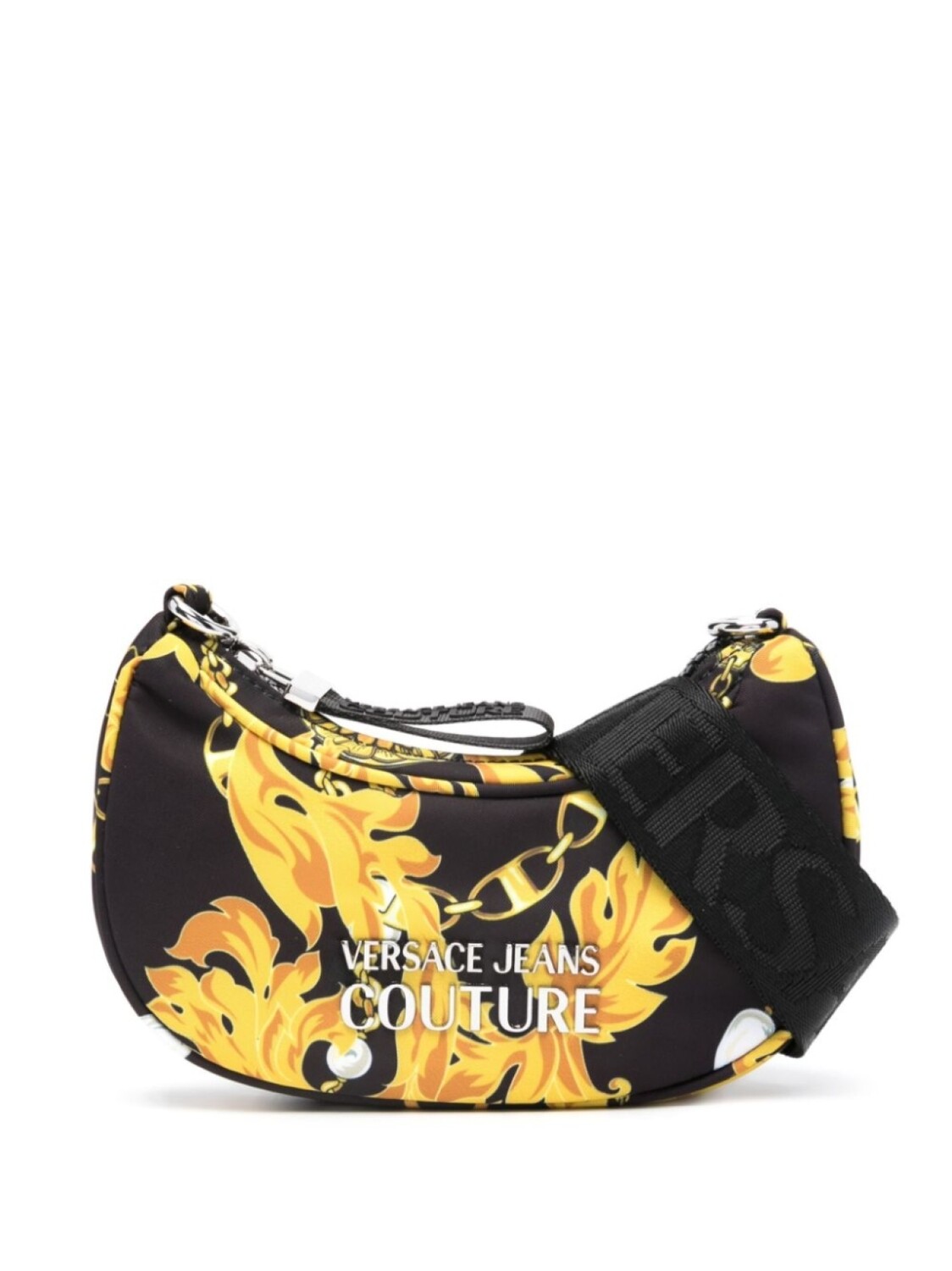 

Versace Jeans Couture сумка-хобо с принтом Barocco и логотипом, черный