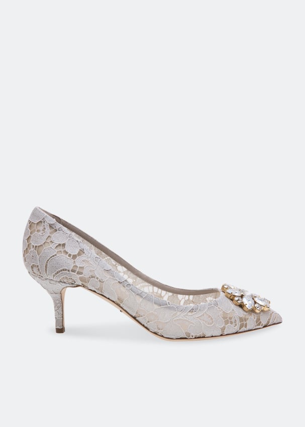 Туфли DOLCE&GABBANA Embellished lace pumps, белый
