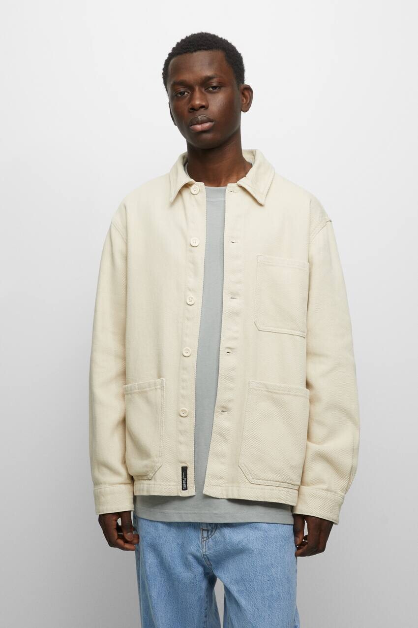 

Хлопковая верхняя рубашка Pull&Bear, кремовый