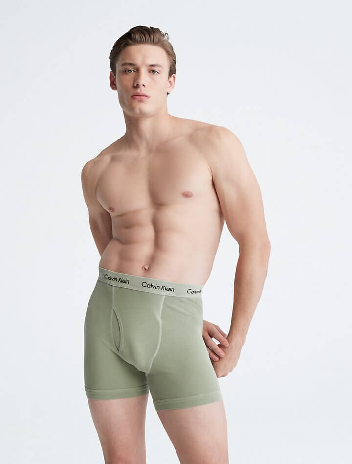 

Мужские трусы-брифы из натурального хлопка Calvin Klein, зеленый