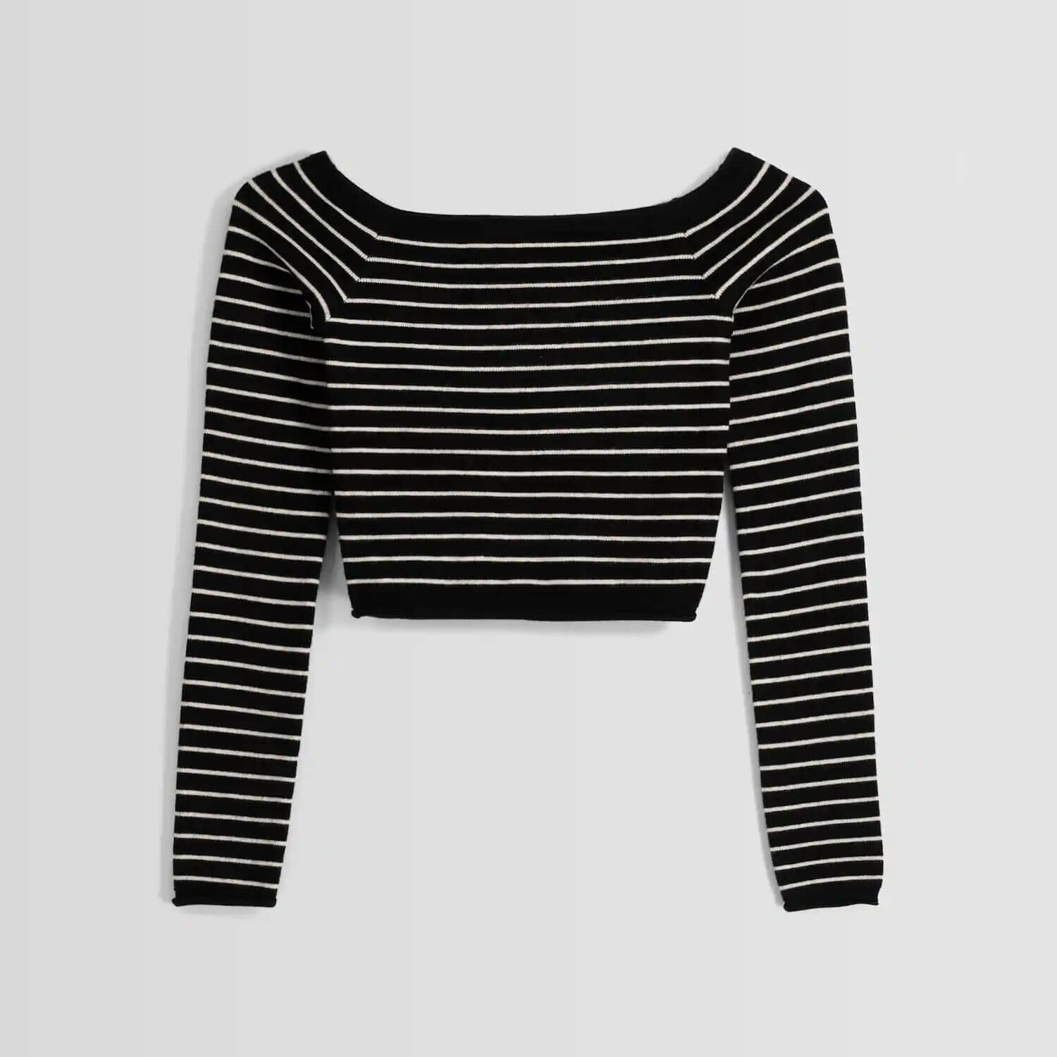 

Джемпер Bershka Bardot, черный/белый