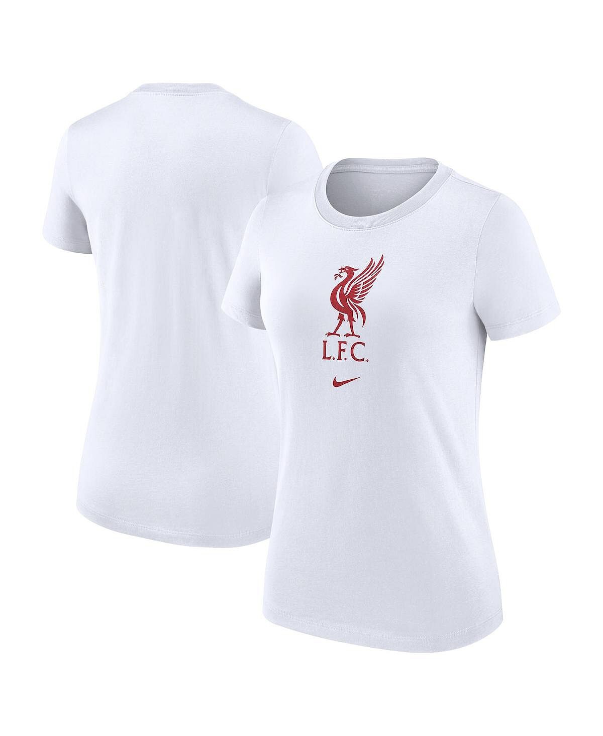 

Женская белая футболка с гербом liverpool crest Nike, белый