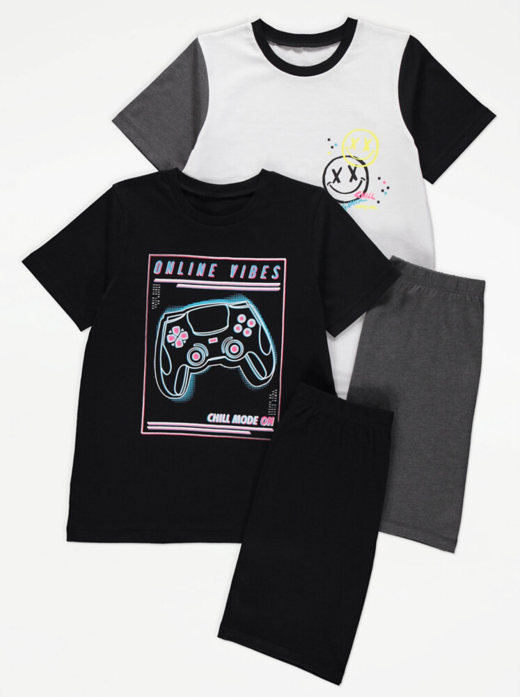 

Набор из 2 коротких пижам Gamer Vibes Slogan George.
